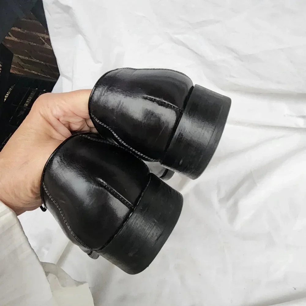 Maison Forte Asahi Classic Black Oxford Leather Tie Ups s 8.5